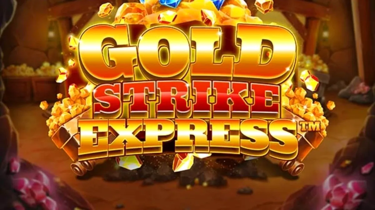 Tampilan visual slot Gold Strike Express dengan tema tambang emas
